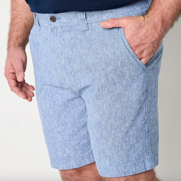 St. John's Bay Other - St. John's Bay Mens Stretch Fabric Linen Blend Flat Front Chino Short, Sz 54 BIG